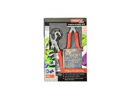 Conjunto de 2 Alicates Metálicos com 200 Ilhós POWERFIX