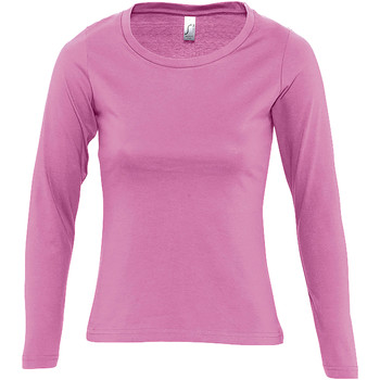 T-shirt mangas compridas MAJESTIC COLORS GIRL  Rosa Disponível em tamanho para senhora. EU XXL,EU S,EU M,EU L,EU XL.Mulher > Roupas > T-shirt mangas compridas