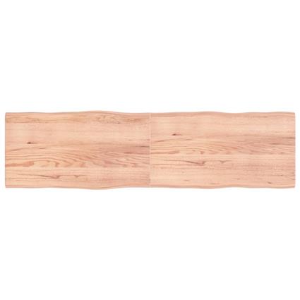 vidaXL Tampo mesa 220x60x4 carvalho tratado borda viva castanho-claro