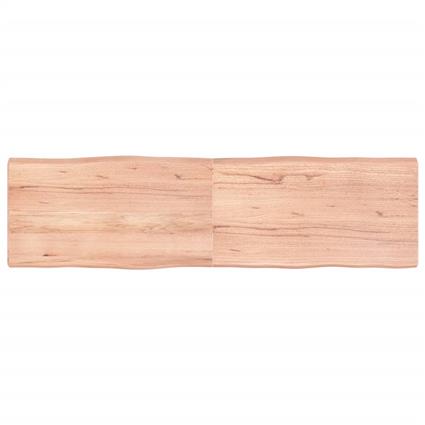 vidaXL Tampo mesa 180x50x6 carvalho tratado borda viva castanho-claro