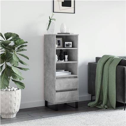 vidaXL Aparador alto 40x36x110cm derivados de madeira cinzento cimento