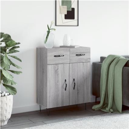 vidaXL Aparador 69,5x34x90 cm derivados de madeira cinzento sonoma