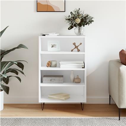 vidaXL Armário alto 57x35x90 cm derivados de madeira branco