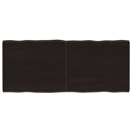vidaXL Tampo mesa 120x50x4 carvalho tratado borda viva cinza-escuro