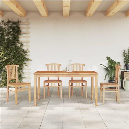 vidaXL 5 pcs conjunto de jantar p/ jardim madeira de teca maciça