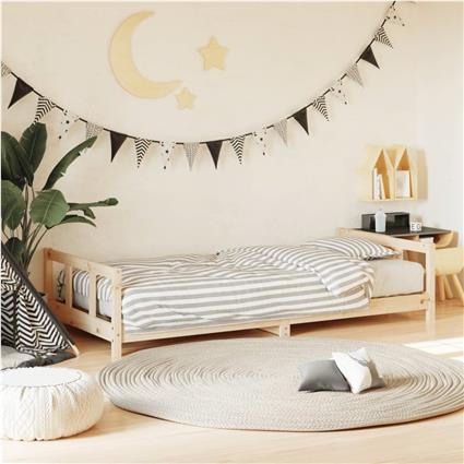 vidaXL Estrutura de cama infantil 90x200 cm pinho maciço