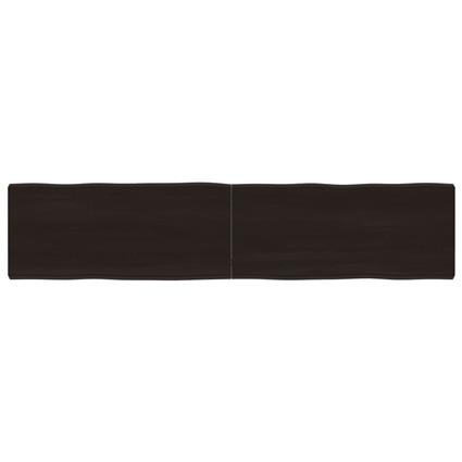 vidaXL Tampo mesa 180x40x6 carvalho tratado borda viva cinza-escuro