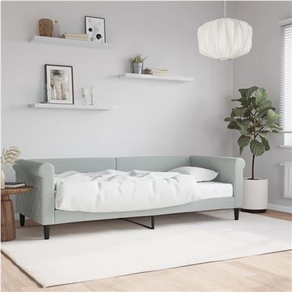 vidaXL Sofá-cama com colchão 80x200 cm veludo cinzento-claro