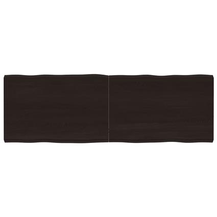 vidaXL Tampo mesa 180x60x6 carvalho tratado borda viva cinza-escuro