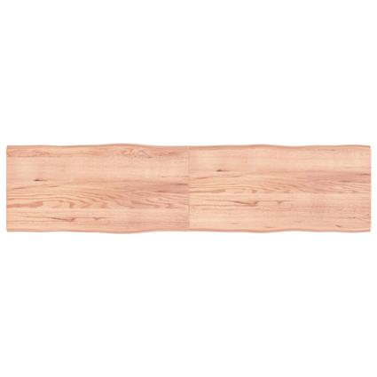 vidaXL Tampo mesa 200x50x4 carvalho tratado borda viva castanho-claro