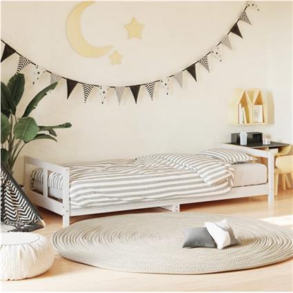 vidaXL Estrutura de cama infantil 80x200 cm pinho maciço branco