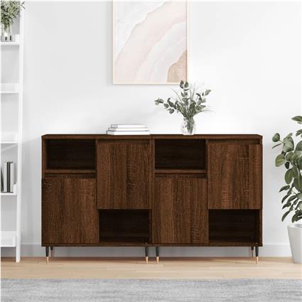 vidaXL Aparadores 2 pcs derivados de madeira carvalho castanho