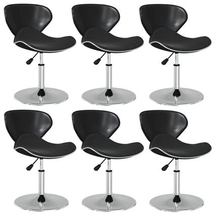 vidaXL Cadeiras de jantar 6 pcs couro artificial preto