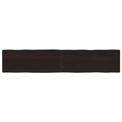 vidaXL Tampo mesa 200x40x4 carvalho tratado borda viva cinza-escuro