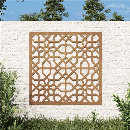 vidaXL Decoração p/ muro de jardim 55x55 cm aço corten design árabe