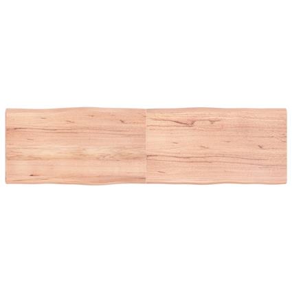 vidaXL Tampo mesa 180x50x4 carvalho tratado borda viva castanho-claro