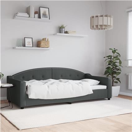 vidaXL Sofá-cama 90x200 cm tecido cinzento-escuro