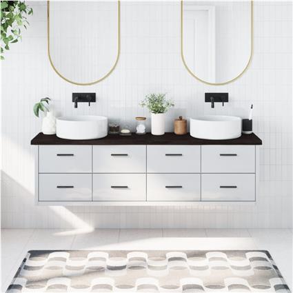 vidaXL Bancada p/ WC 180x30x4 cm madeira tratada maciça cinza-escuro