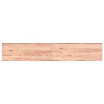 vidaXL Tampo mesa 220x40x6 carvalho tratado borda viva castanho-claro