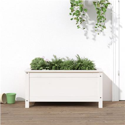 vidaXL Vaso/floreira de jardim 82,5x40x39 cm pinho maciço branco