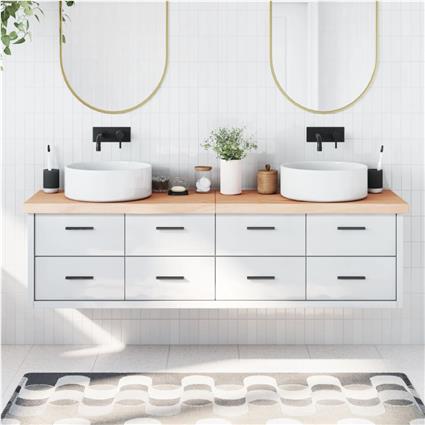 vidaXL Bancada p/ casa de banho 180x30x6 madeira maciça não tratada