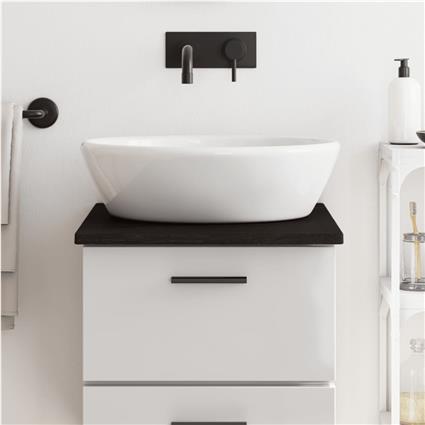 vidaXL Bancada p/ WC 40x50x2 cm madeira tratada maciça cinza-escuro