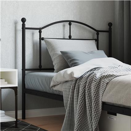 vidaXL Cabeceira de cama 100 cm metal preto