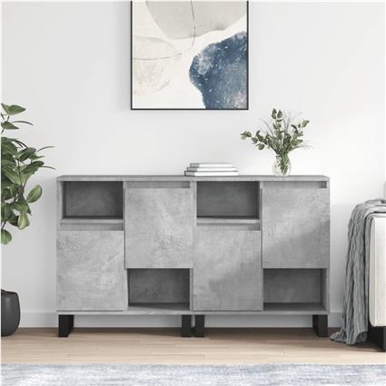 vidaXL Aparadores 2 pcs derivados de madeira cinzento cimento