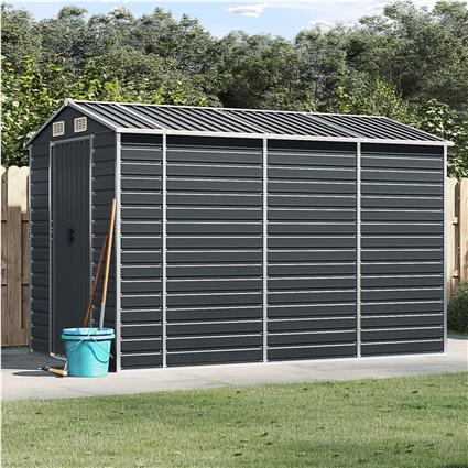 vidaXL Abrigo de jardim 191x300x198 cm aço galvanizado antracite
