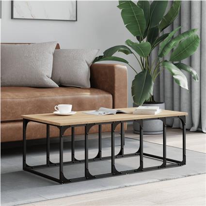 vidaXL Mesa de centro 100x50x35,5 cm derivados madeira carvalho sonoma