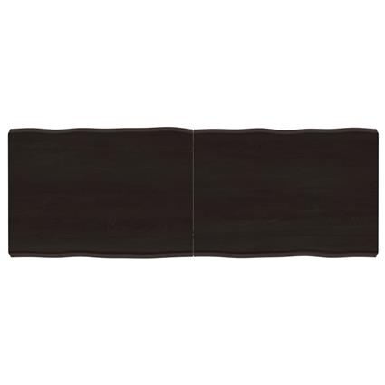 vidaXL Tampo mesa 140x50x6 carvalho tratado borda viva cinza-escuro