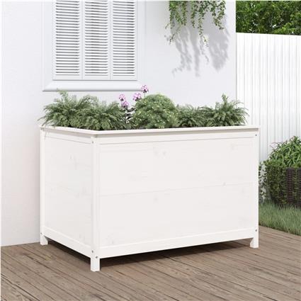 vidaXL Canteiro elevado de jardim 119,5x82,5x78 cm pinho maciço branco