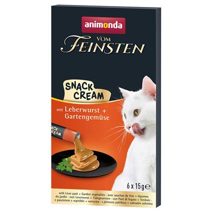 Animonda Vom Feinsten Adult Snack cremoso para gatos - Salsicha de fígado e legumes 6 x 15 g