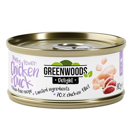 Greenwoods Delight Filete de frango com pato - 24 x 70 g