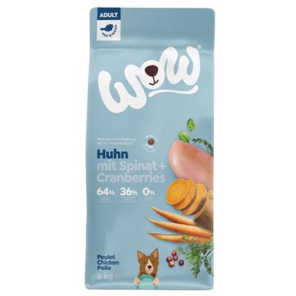 WOW Adult com frango ração para cães - Pack económico: 2 x 6 kg