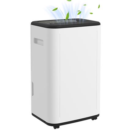 Desumidificador Elétrico Depósito de Água 6 Litros 20L/Dia com 4 Modos 2 Velocidades Ecrã LED 33,5x26x53 cm Branco
