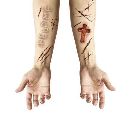 Tatuagens adesivas de feridas possuídas