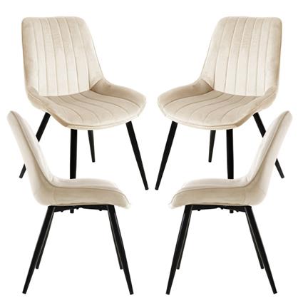Presentes Miguel - Pack 4 Cadeiras Lene Veludo - Beige