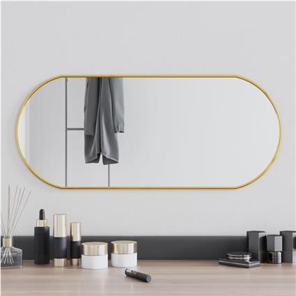 vidaXL Espelho de parede 70x30 cm oval dourado