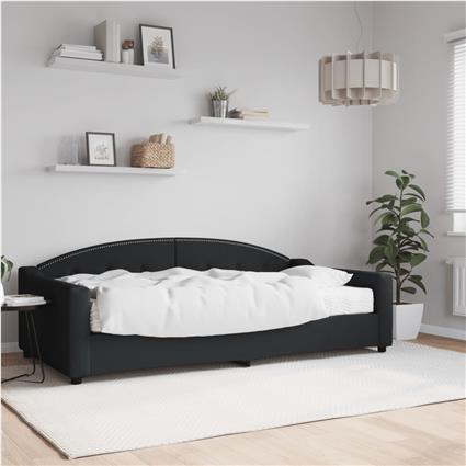 vidaXL Sofá-cama com colchão 100x200 cm tecido preto