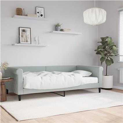vidaXL Sofá-cama com colchão 100x200 cm veludo cinzento-claro