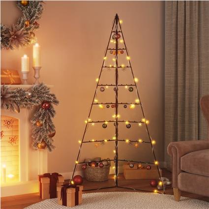 vidaXL Árvore de Natal para decoração 180 cm metal preto
