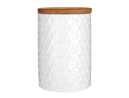 Recipiente PREMIER HOUSEWARES Triângulo branco com tampa de bambu