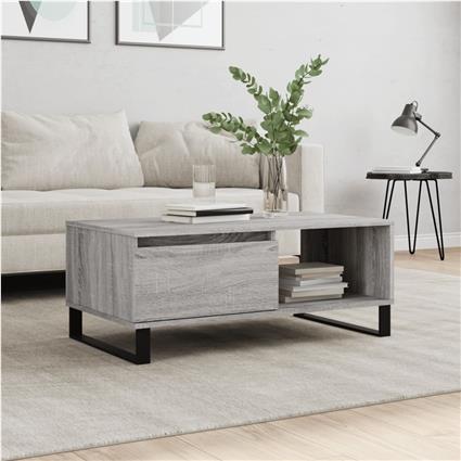 vidaXL Mesa de centro 90x50x36,5 cm derivados madeira cinzento sonoma