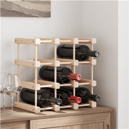 vidaXL Garrafeira para 12 garrafas 36x23x36 cm madeira de pinho maciça