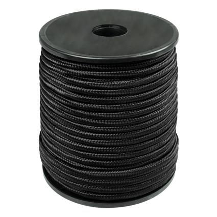 Corda de campismo Paracord | 7 mm de espessura / 50 m de comprimento | Preto