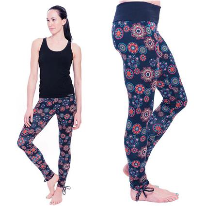 Leggings de yoga e Pilates em algodão orgânico, energia mandala