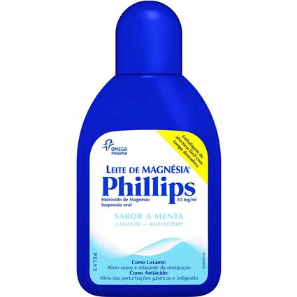 Leite de Magnésia Phillips Laxante Antiácido Leite Philips 200 ml