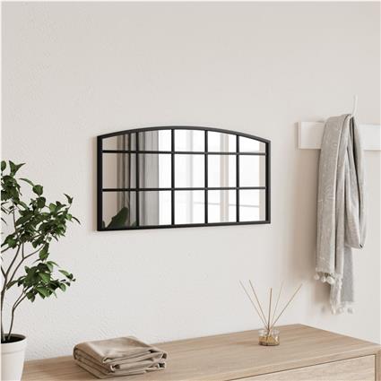 vidaXL Espelho de parede arqueado 60x30 cm ferro preto