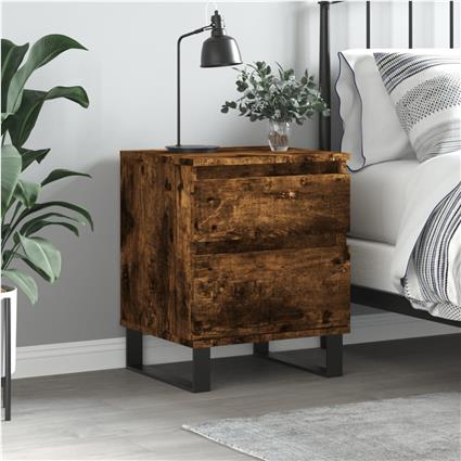 vidaXL Mesa de cabeceira 40x35x50 cm derivados madeira carvalho fumado